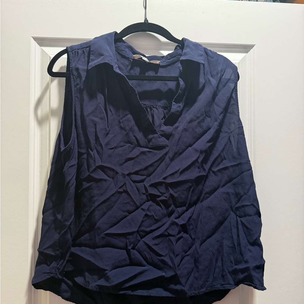 LOFT Navy Sleeveless V-Neck Camisole